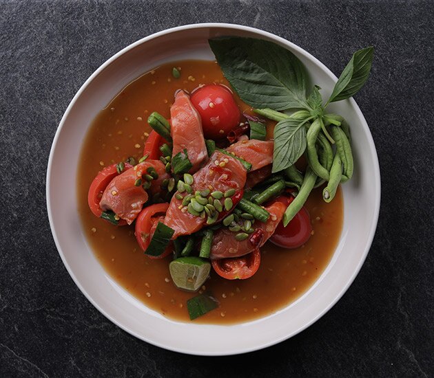 ตำเกาเหลาปลาฟยอร์ดเทราต์นอร์เวย์แซ่บ