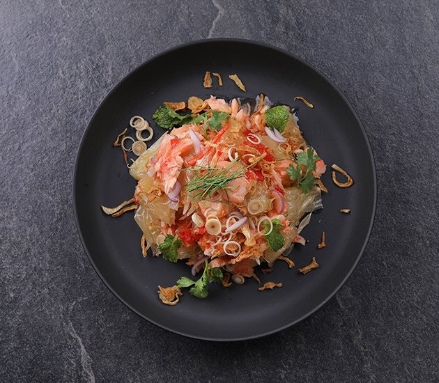 ยำส้มโอแซลมอนนอร์เวย์ย่าง